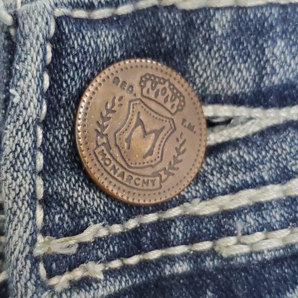 Monarchy Men's Distressed Straight Leg Jeans Size 38 - Picture 7 of 13